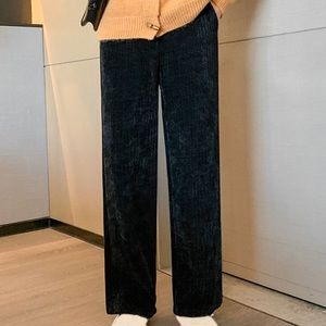 Coldwater Creek Velour Velvet Pants Black Holiday Size 14